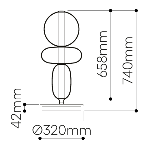 Elegante Stehlampe mit buntem Glas