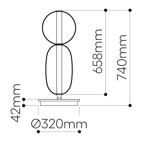 Elegante Stehlampe mit buntem Glas