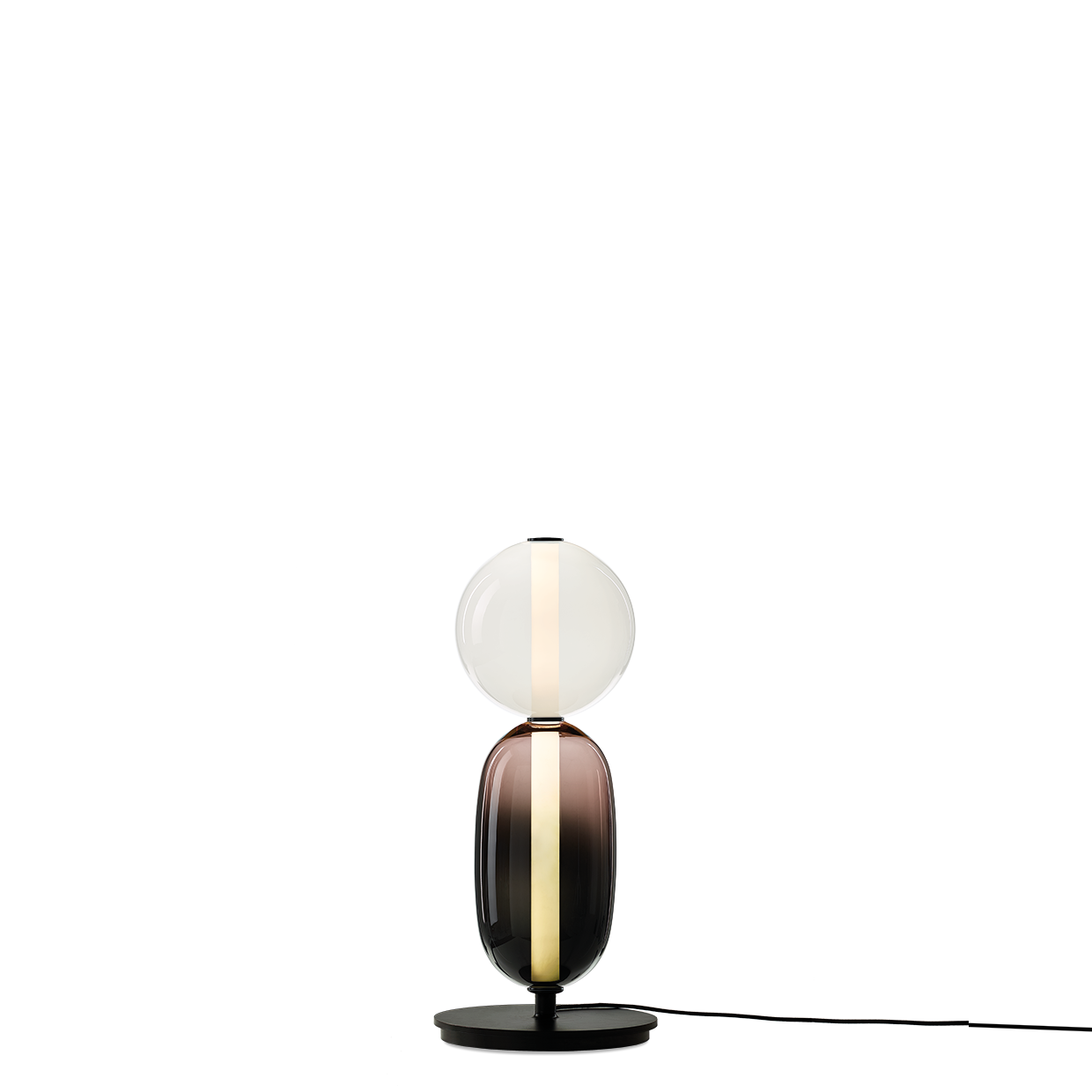 Elegante Stehlampe mit buntem Glas