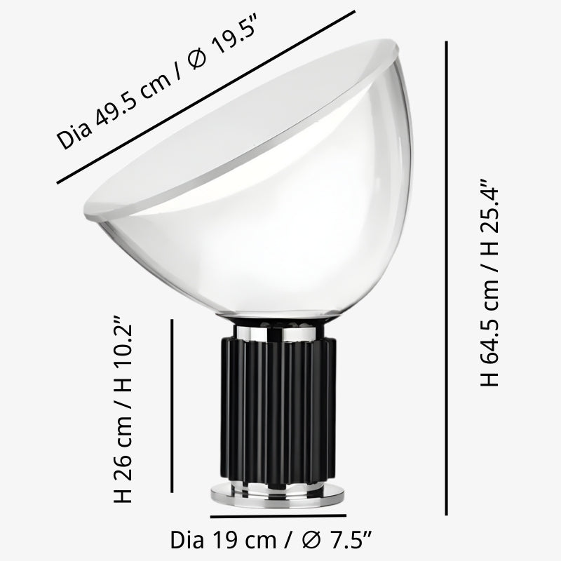 Skulpturales Tischlampendesign aus Metall