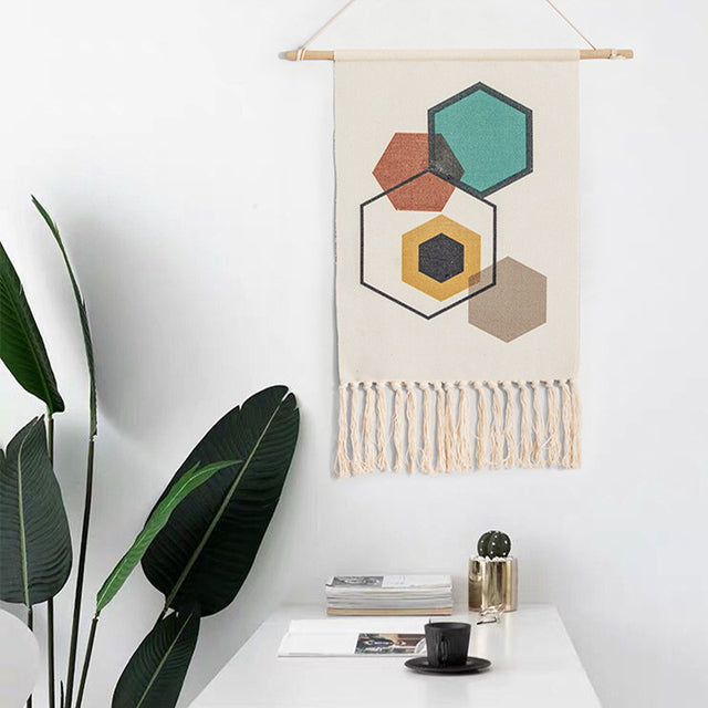 Handgefertigter Boho-Wandteppich