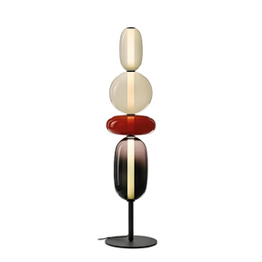 Elegant floor lamp with colored glass