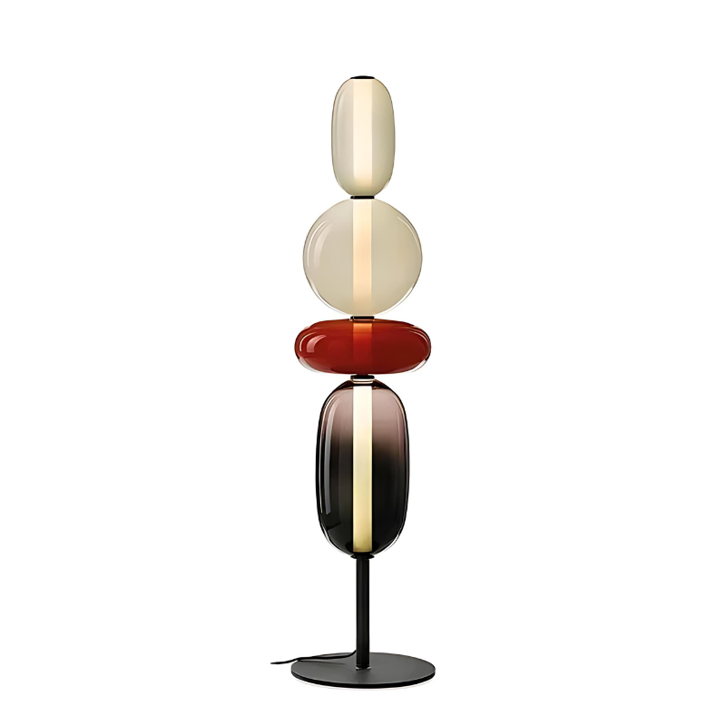 Elegant floor lamp with colored glass