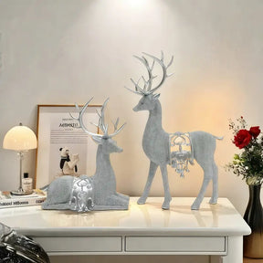 Art Deco Reh Figuren für Weihnachten & Festliche Dekoration