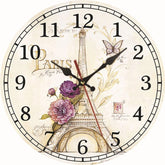 Stylish Eiffel Tower wooden wall clock 