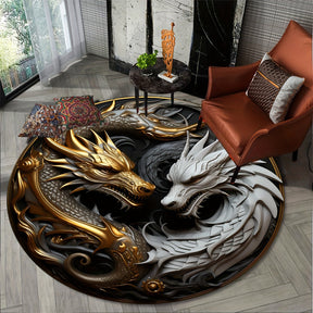 Tapis rond à motif dragon