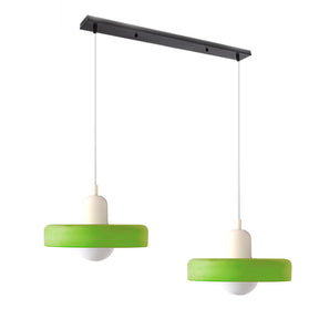 Bauhaus Hängeleuchte aus Buntglas