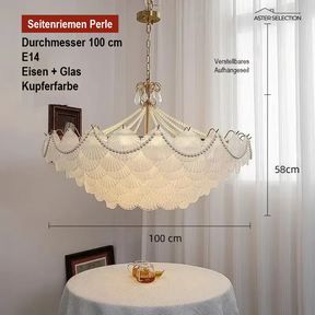 Muschelglas LED Kronleuchter