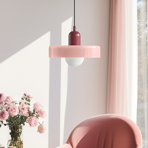 Bunter Bauhaus Glas-Pendelleuchte