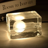 BrightCube – Lampe de table minimaliste avec cube en verre transparent