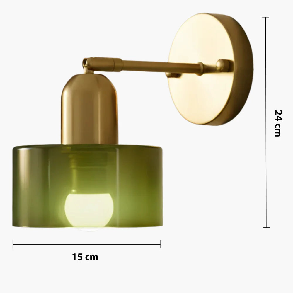 Moderne Bauhaus Wandleuchte aus farbigem Glas