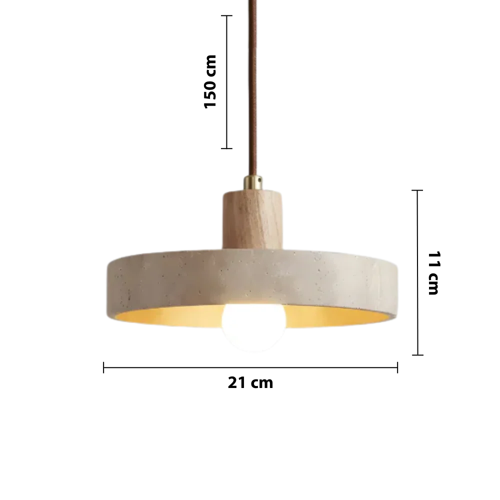 Moderne Travertin-Pendelleuchte im Bauhaus-Design