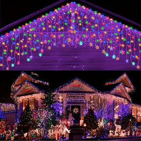 Schneeflocken Lichtervorhang für Weihnachten