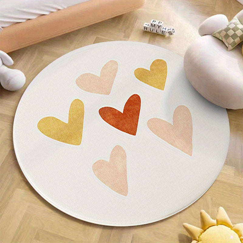 Moderner Wohnzimmerteppich rund rutschfest weicher Teppich Design