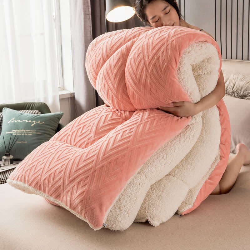 Heavy Sherpa Blanket with Quilt Layer