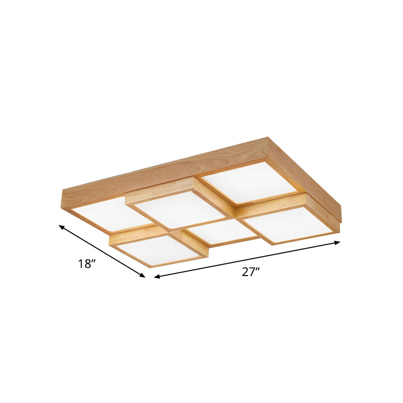 Natürliche Holz-LED-Deckenlampe