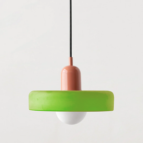 Bunter Bauhaus Glas-Pendelleuchte