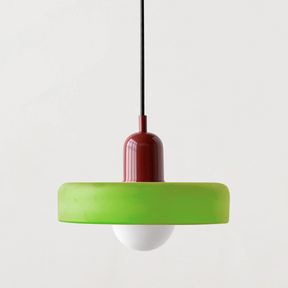 Bunter Bauhaus Glas-Pendelleuchte