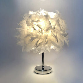 Lampe de table FeatherGlow au design plume