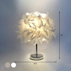 FeatherGlow Tischlampe mit Feder-Design