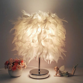 Lampe de table FeatherGlow au design plume