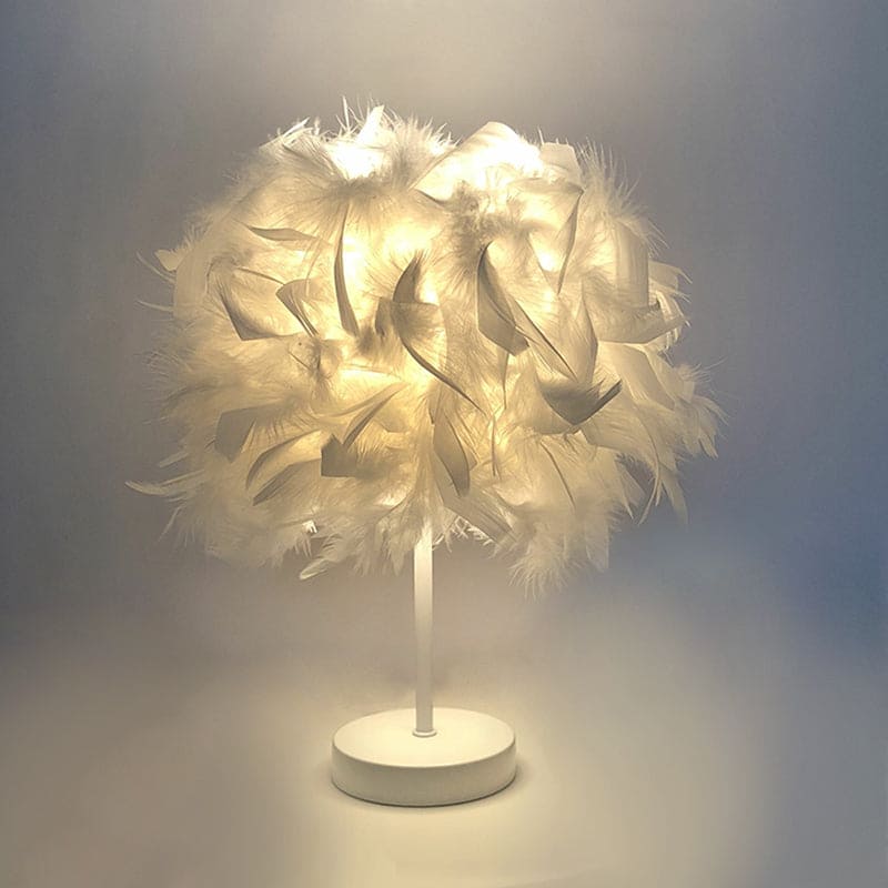 Lampe de table FeatherGlow au design plume