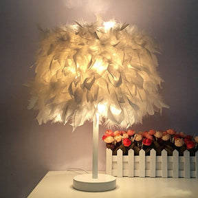 Lampe de table FeatherGlow au design plume