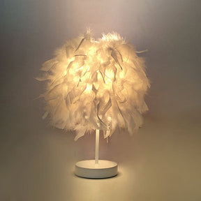 FeatherGlow Tischlampe mit Feder-Design