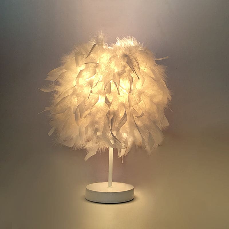 Lampe de table FeatherGlow au design plume