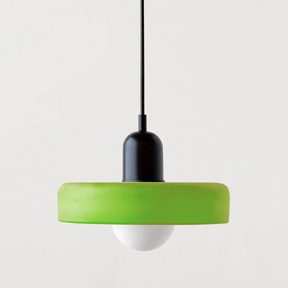 Bunter Bauhaus Glas-Pendelleuchte