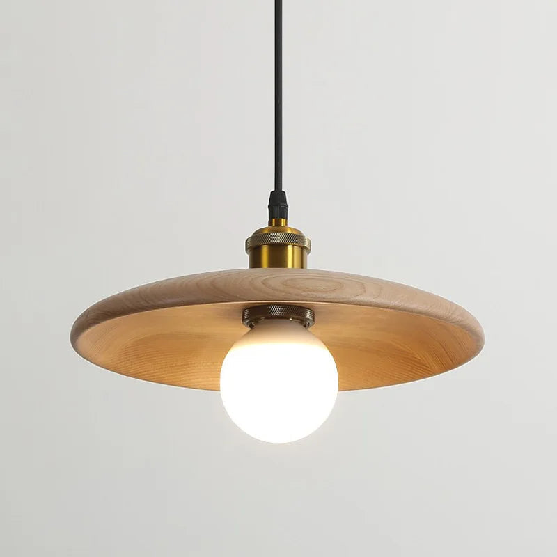 Houten plafondlamp