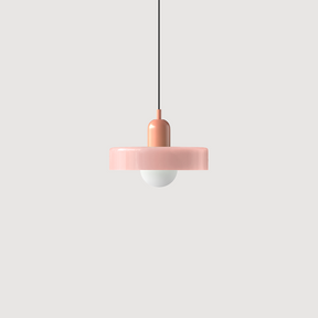 Bunter Bauhaus Glas-Pendelleuchte