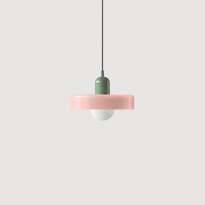 Bunter Bauhaus Glas-Pendelleuchte