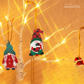 60cm Birkenbaum Weihnachtsdeko mit Gnom Figuren für Weihnachten & Festtagsfeiern