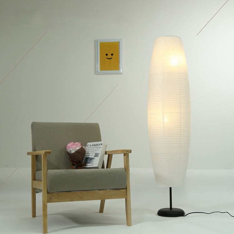 Design-Säulenlampe aus Reispapier – Natürlich & Modern