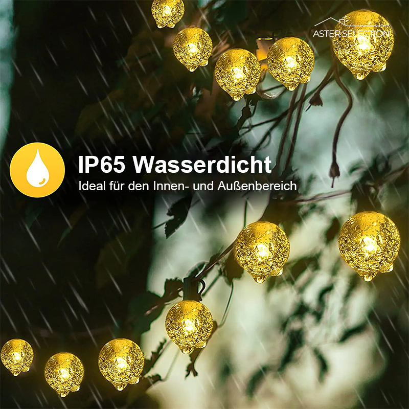Solar LED Kristallkugel Lichterkette für Weihnachten & Garten