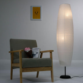 Design-Säulenlampe aus Reispapier – Natürlich & Modern