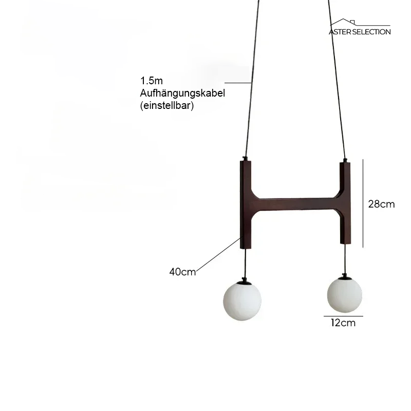 Nordic Holz Glas Pendelleuchte
