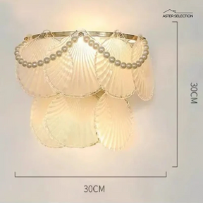 Muschelglas LED Kronleuchter