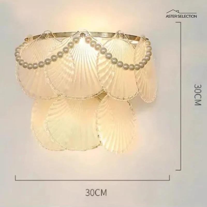 Muschelglas LED Kronleuchter