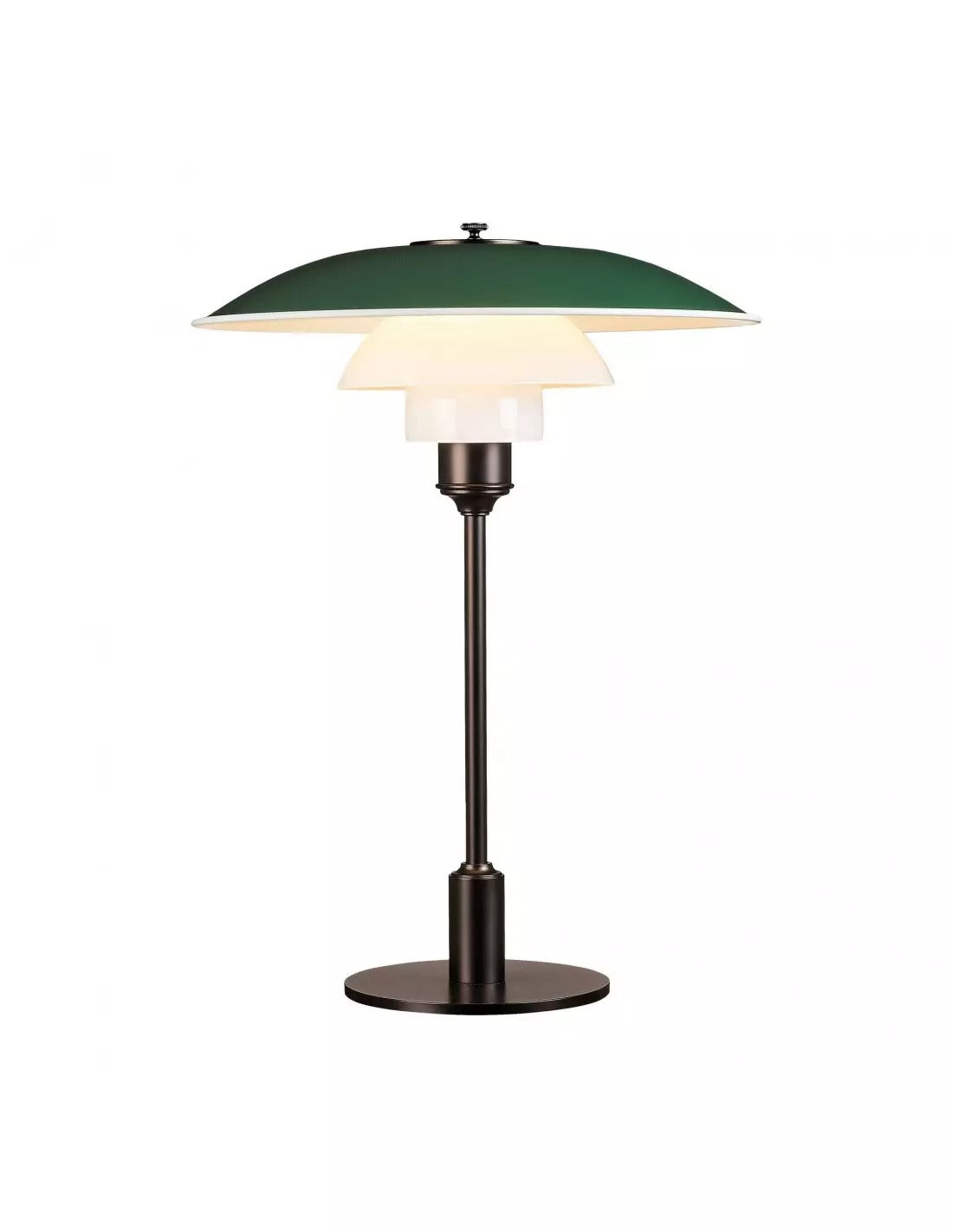 Dänische Tischleuchte aus Metall in Scheibenform