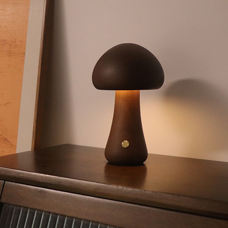 Holz Vintage Pilz Tischlampe-Aster Selection