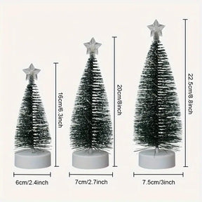 Set aus 3 Weihnachtsbäumen mit LED Lichtern für Weihnachten