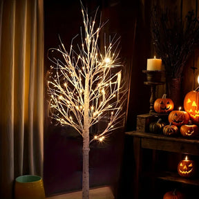 Halloween & Weihnachten LED Birkenbaum