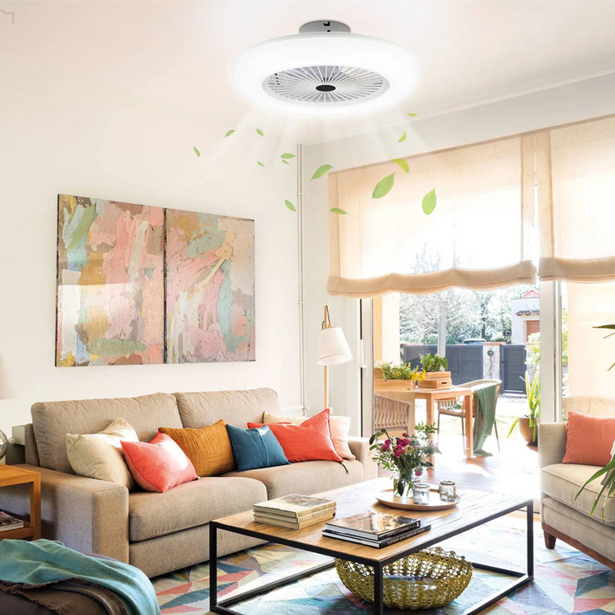 Leiser LED-Deckenventilator mit Leuchte