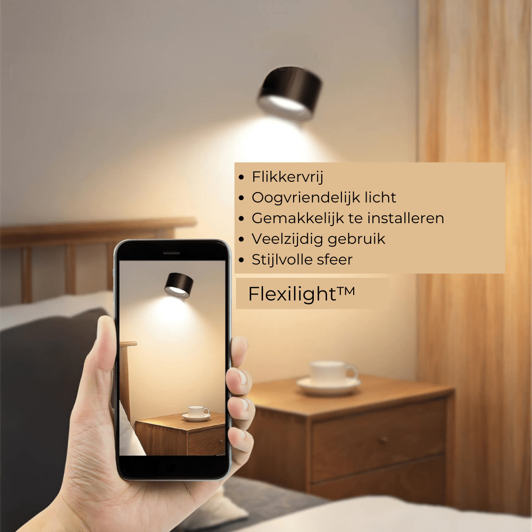 FlexiLamp – applique murale 360° sans fil et rechargeable