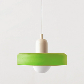 Bunter Bauhaus Glas-Pendelleuchte