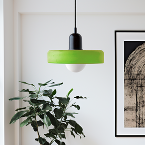 Bunter Bauhaus Glas-Pendelleuchte