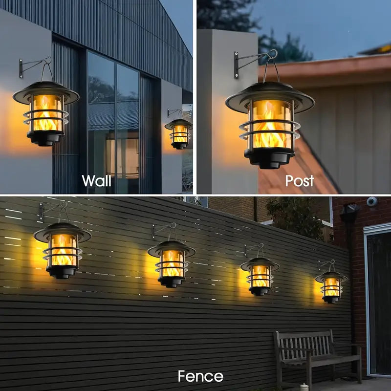 Solar Hängelampe mit Flackerflammen für Halloween & Weihnachten