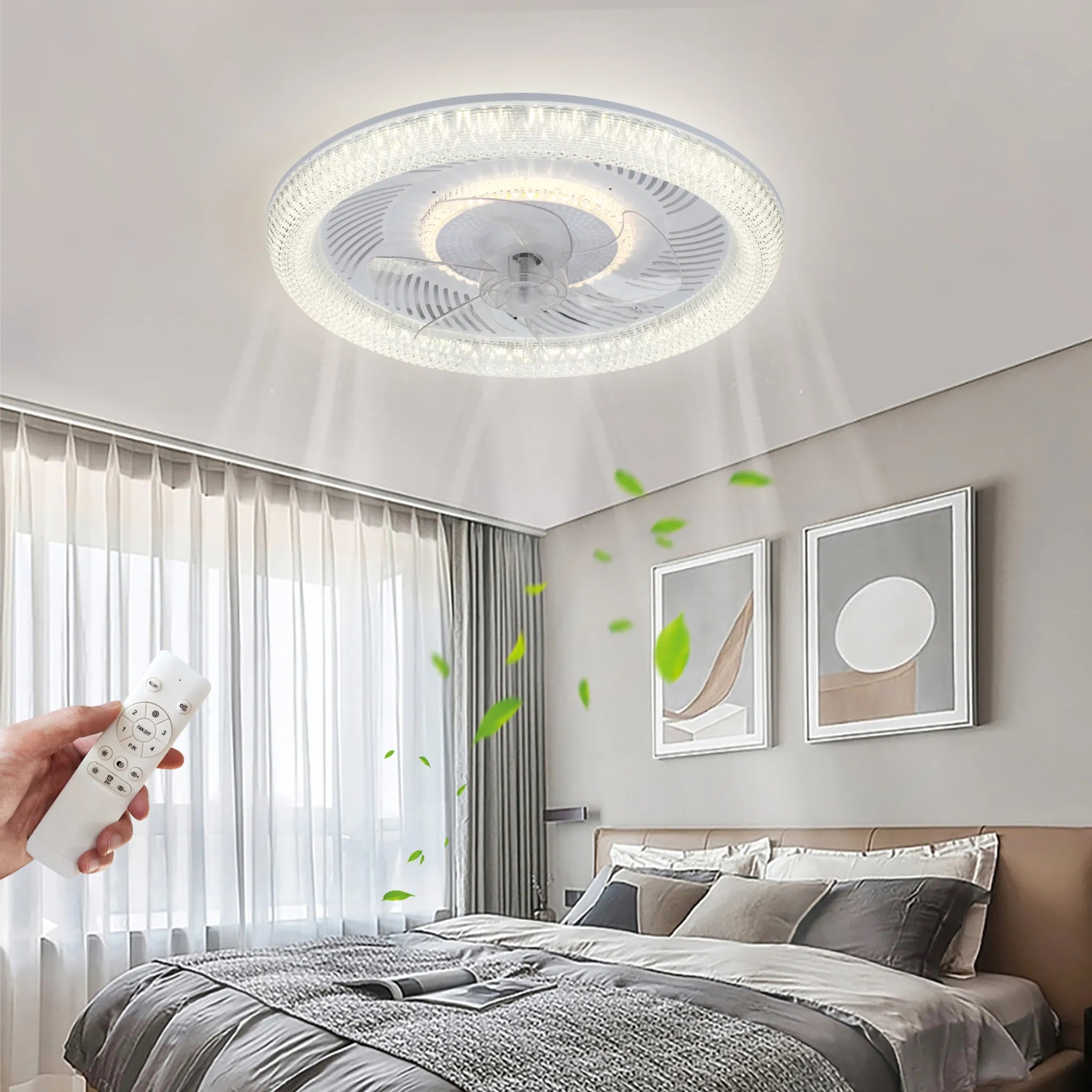 Flache LED-Deckenventilatorleuchte